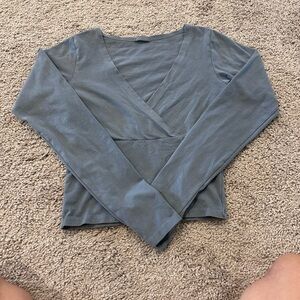 Women's Blue Long Sleeve Top